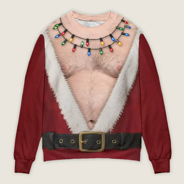 Ugly Sweater Santa Abs On Full Display Funny Gifts Duconspace