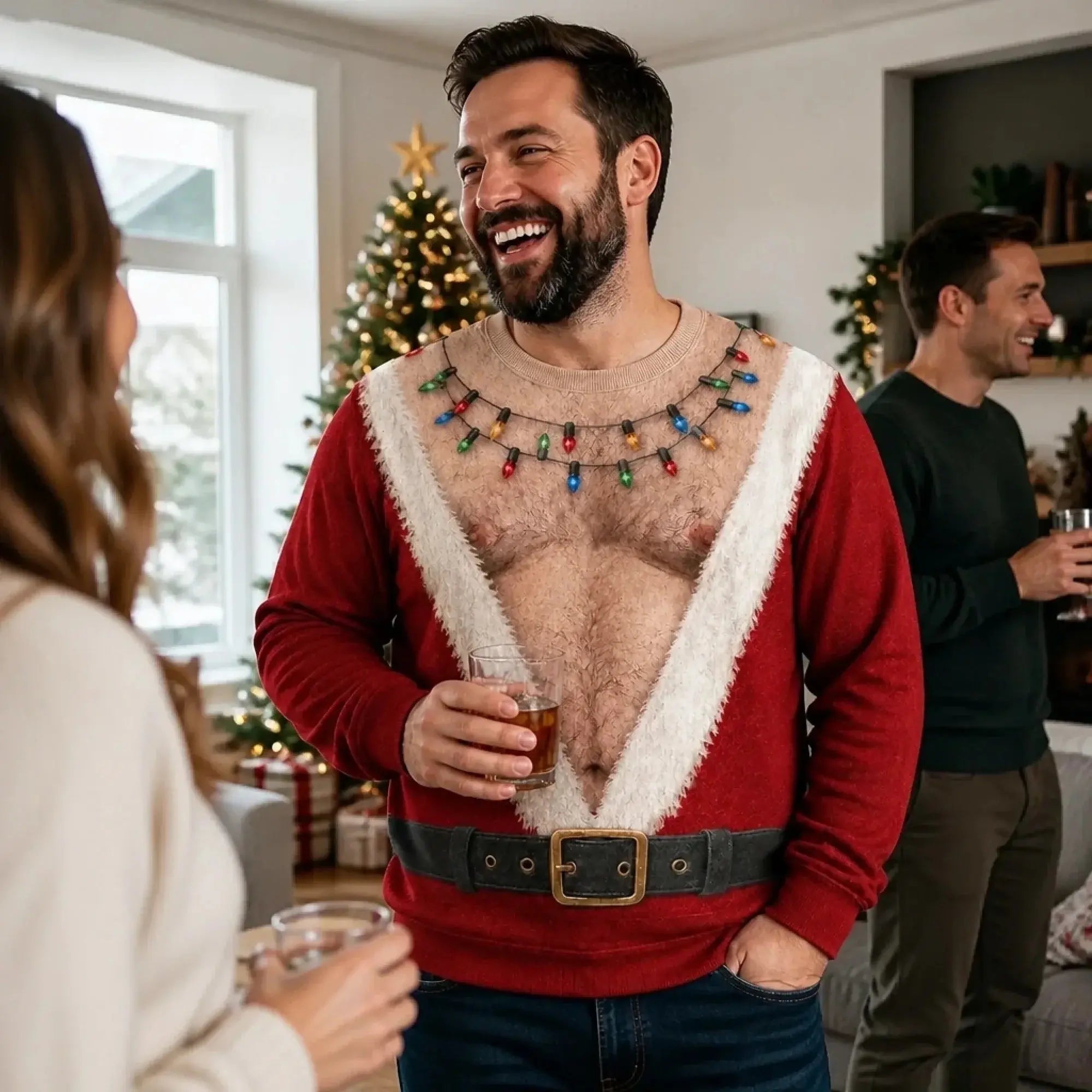 Ugly Sweater Santa Abs On Full Display Funny Gifts Duconspace