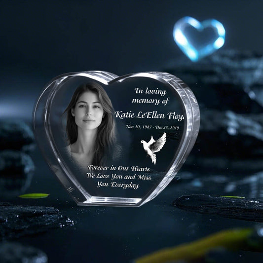 Unique Personalized Memorial 3D Engraved Crystal | 3D Etching