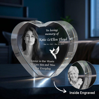 Unique Personalized Memorial 3D Engraved Crystal | 3D Etching