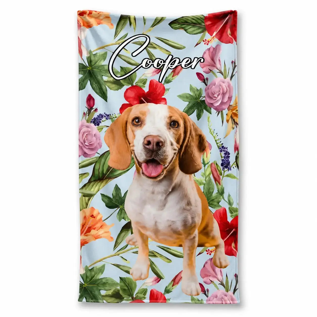 Upload Dog Photo Custom Pet Beach Towel