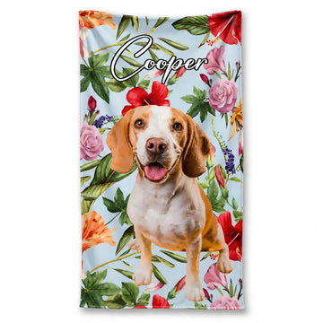 Upload Dog Photo Custom Pet Beach Towel