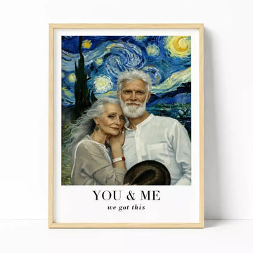 Van Gogh Couple Poster, Personalized Wall Art Gift Duconspace