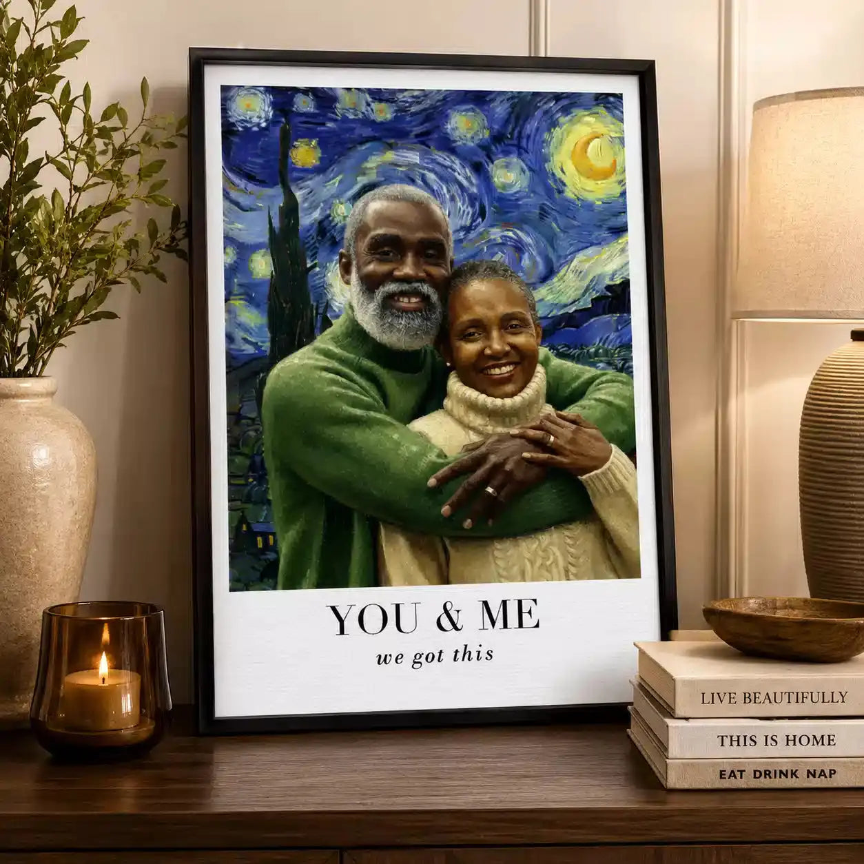 Van Gogh Couple Poster, Personalized Wall Art Gift Duconspace