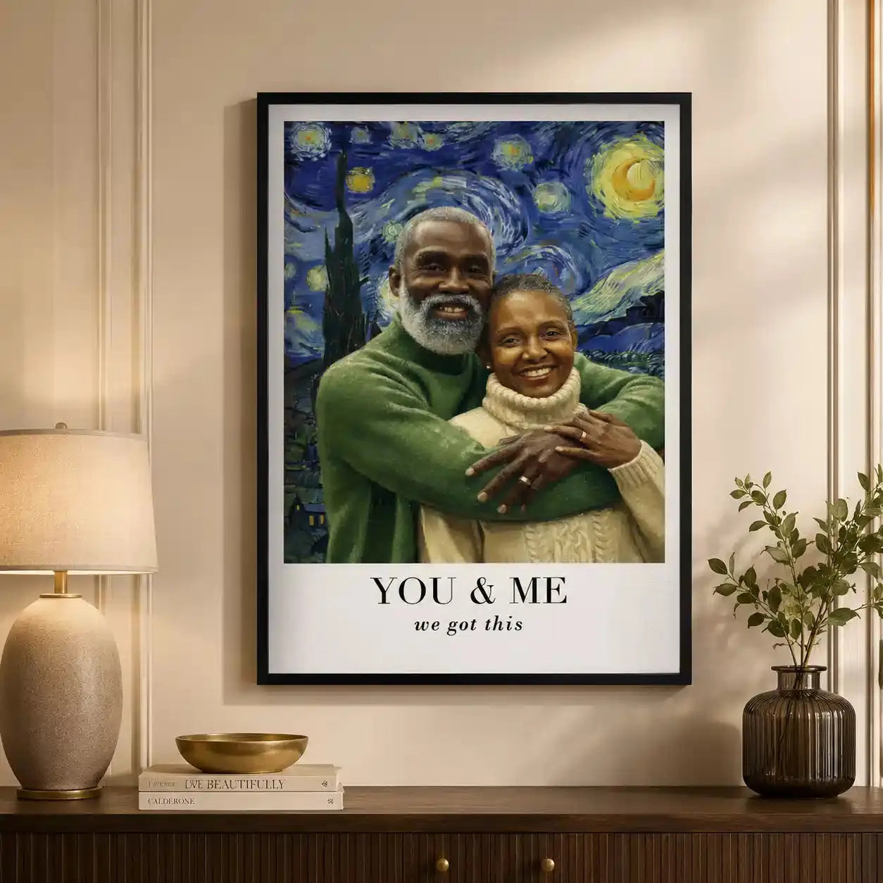 Van Gogh Couple Poster, Personalized Wall Art Gift Duconspace