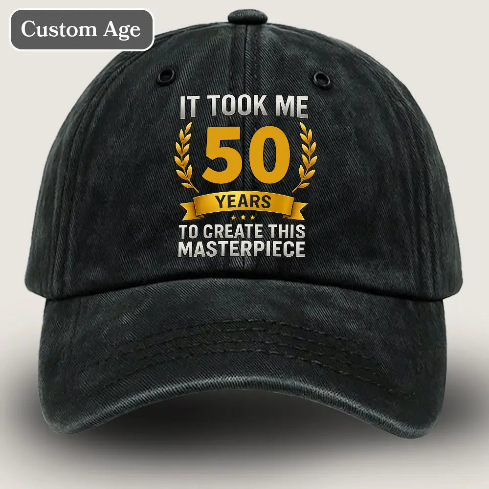 Vintage 50 Years Old Joke 50th Birthday Gag Gift -Washed Denim Cap