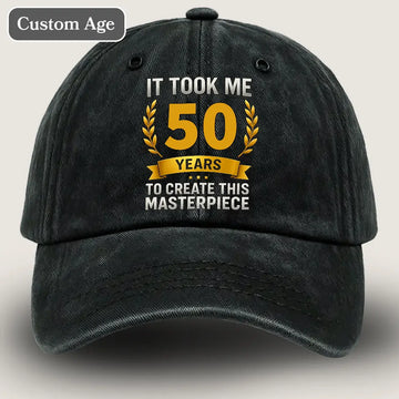 Vintage 50 Years Old Joke 50th Birthday Gag Gift -Washed Denim Cap