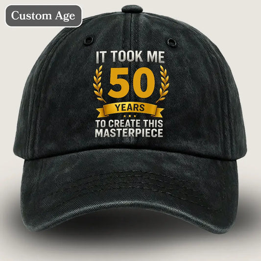 Vintage 50 Years Old Joke 50th Birthday Gag Gift -Washed Denim Cap