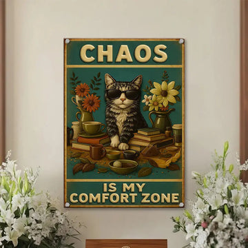 [Vintage] Chaos Is My Comfort Zone Metal Sign Duconspace