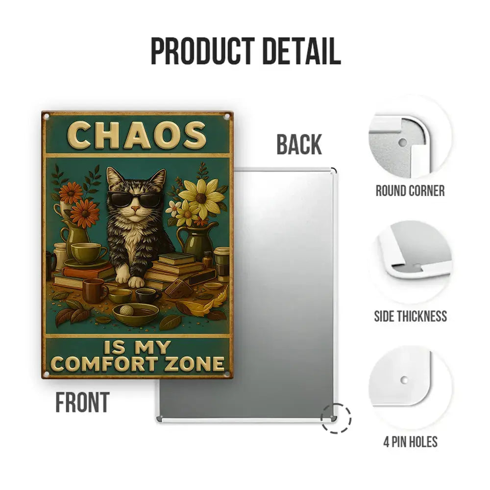 [Vintage] Chaos Is My Comfort Zone Metal Sign Duconspace