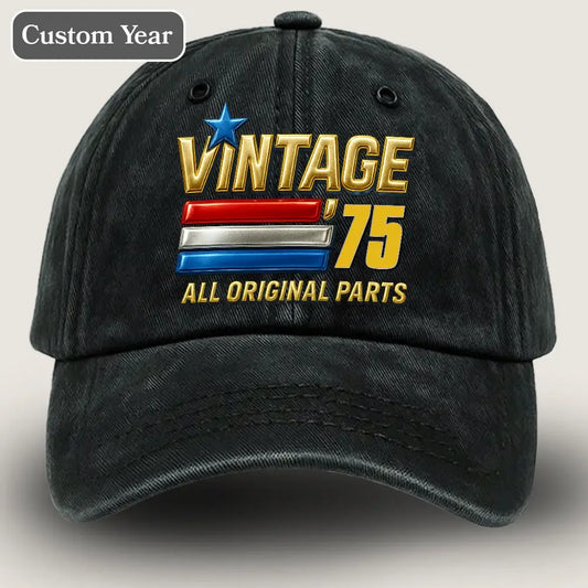 Vintage Original Parts Denim Cap – 50th Birthday Gift for Husband