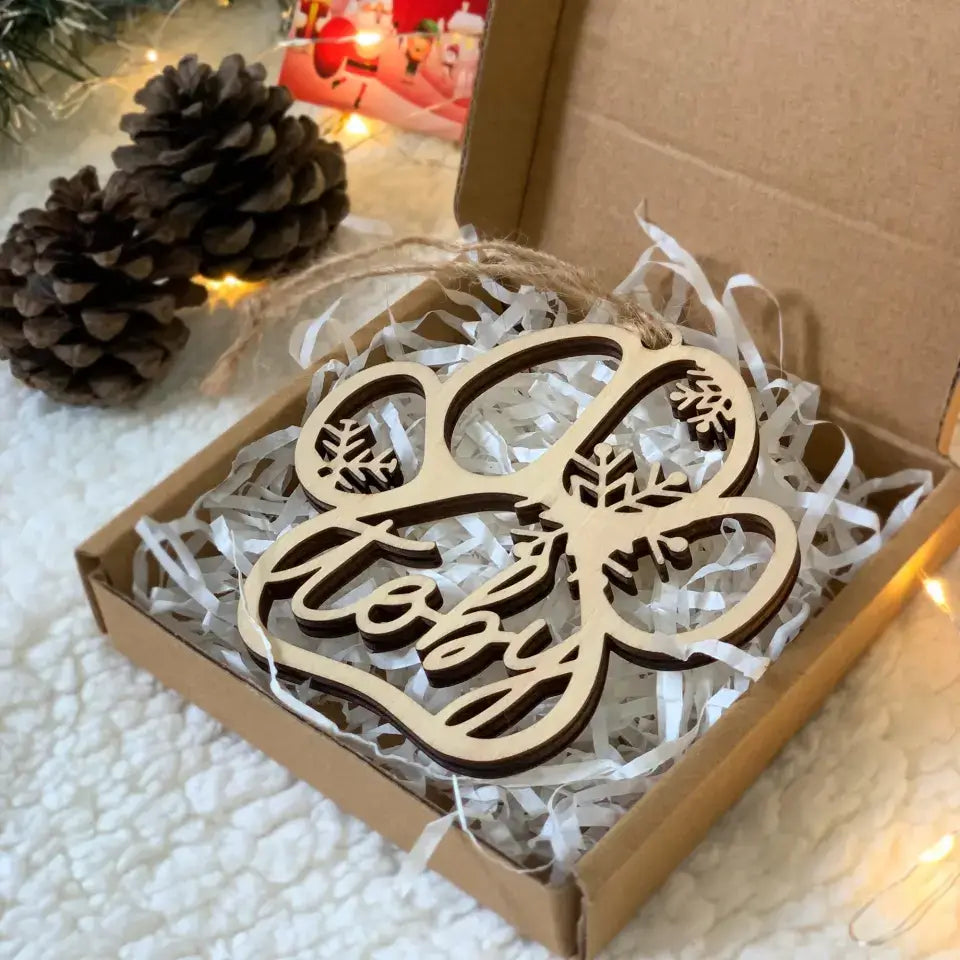 Vintage Wooden Paw Ornament – Cat & Dog Gift Keepsake
