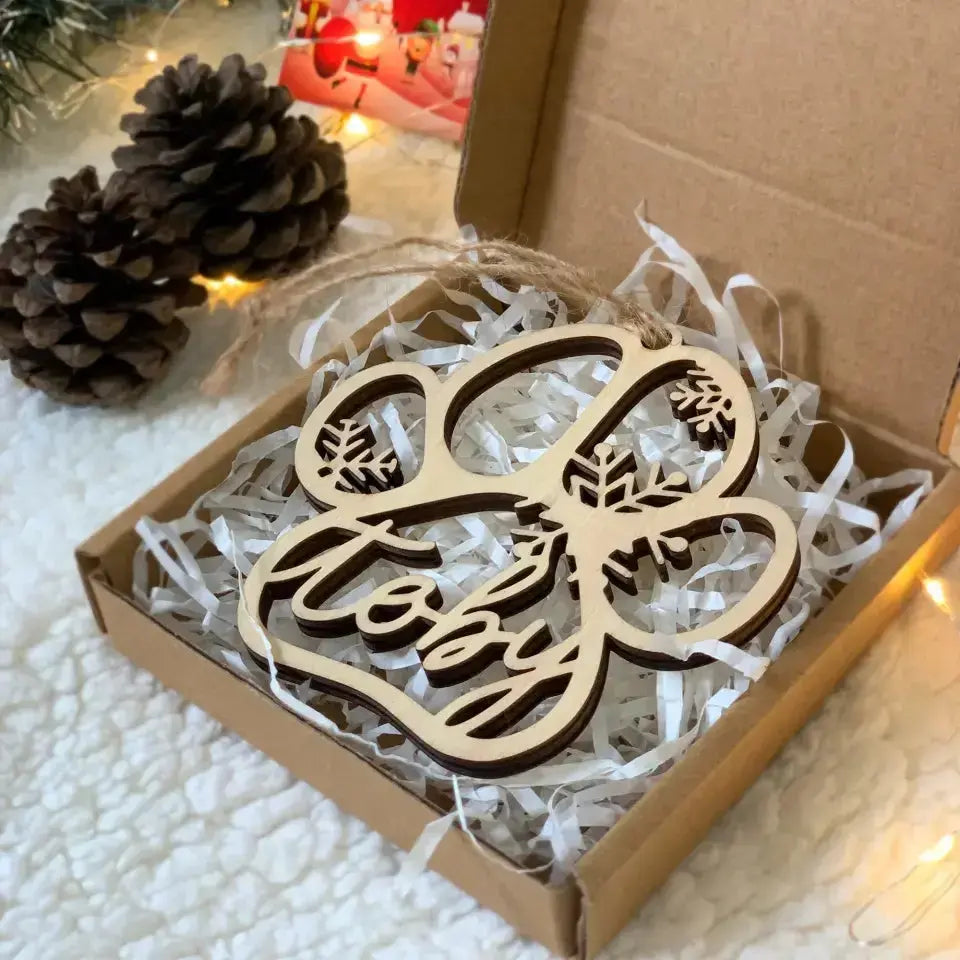 Vintage Wooden Paw Ornament – Cat & Dog Gift Keepsake Duconspace