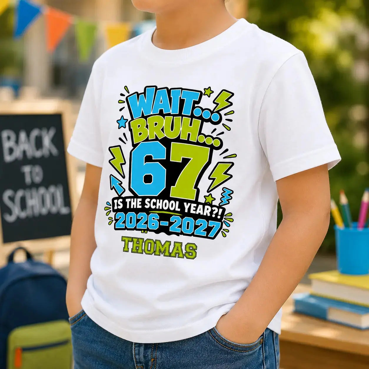 Wait Bruh 67 Is The School Year Kids Shirt