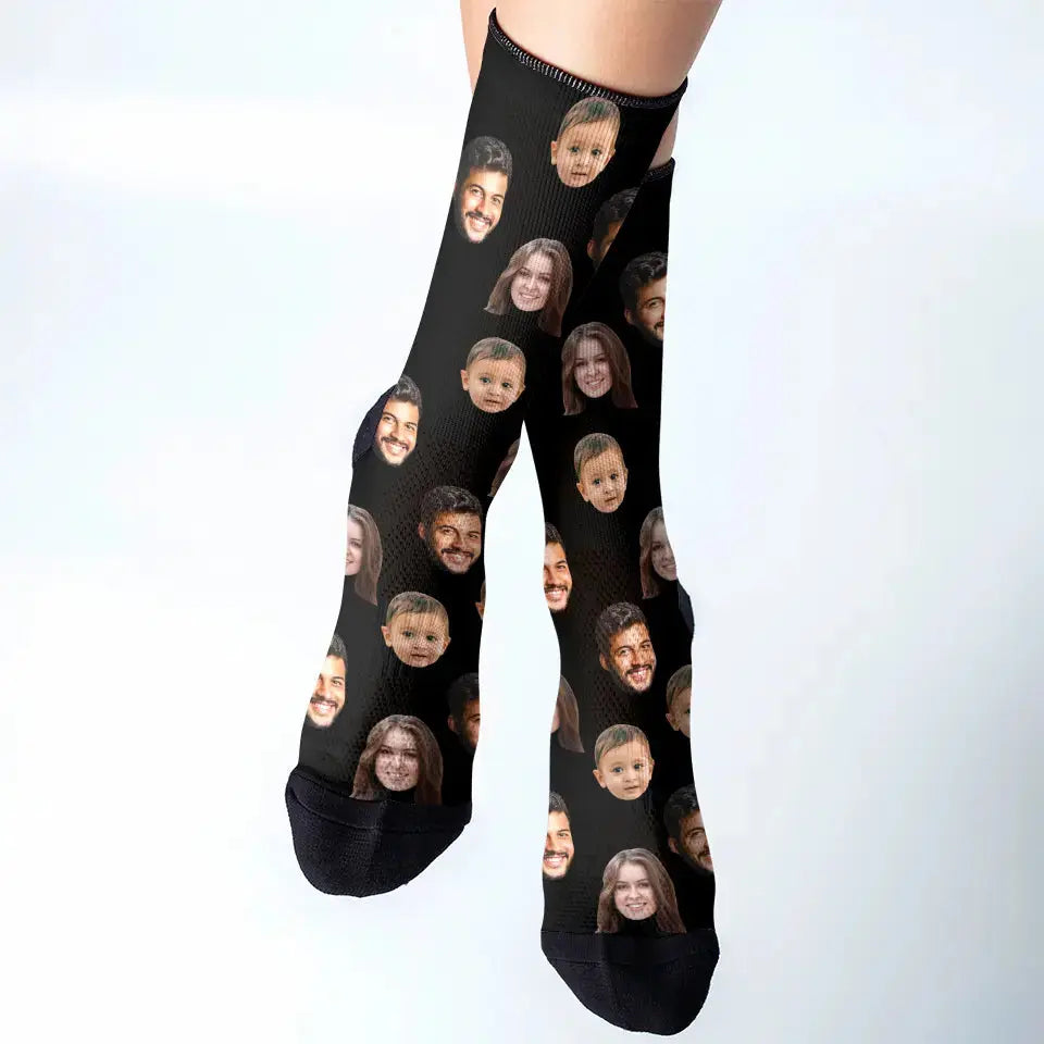 Wear Their Smiles Everywhere - Custom Face Photo Socks, Personalized Funny Gift for Family, Father’s & Mother’s Day Ducon Space