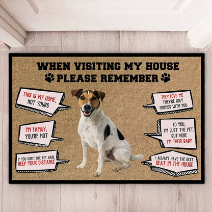 Welcome Home with Love: Personalized 'Remember When Visiting Our House' Decorative Doormat - Gift for Dog Lovers, Gift for Pet Lovers