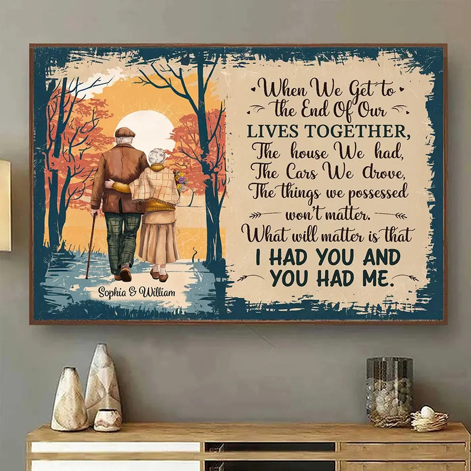 Romantic couple print with quote about growing old together