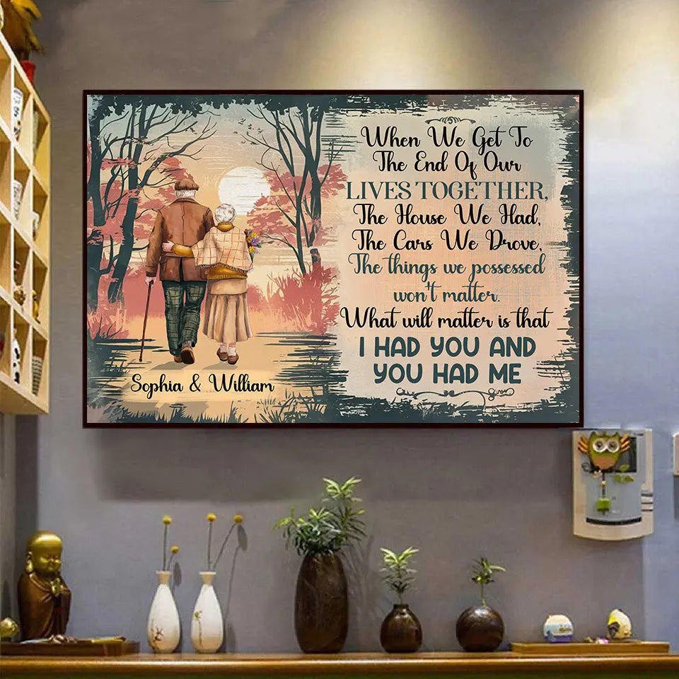 Personalized fall couple poster wall art
