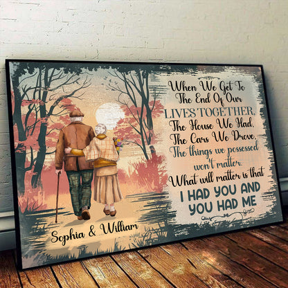 When We Get to the End of Our Lives Together - Personalized Old Couple Poster, Custom Family Wall Art Gift