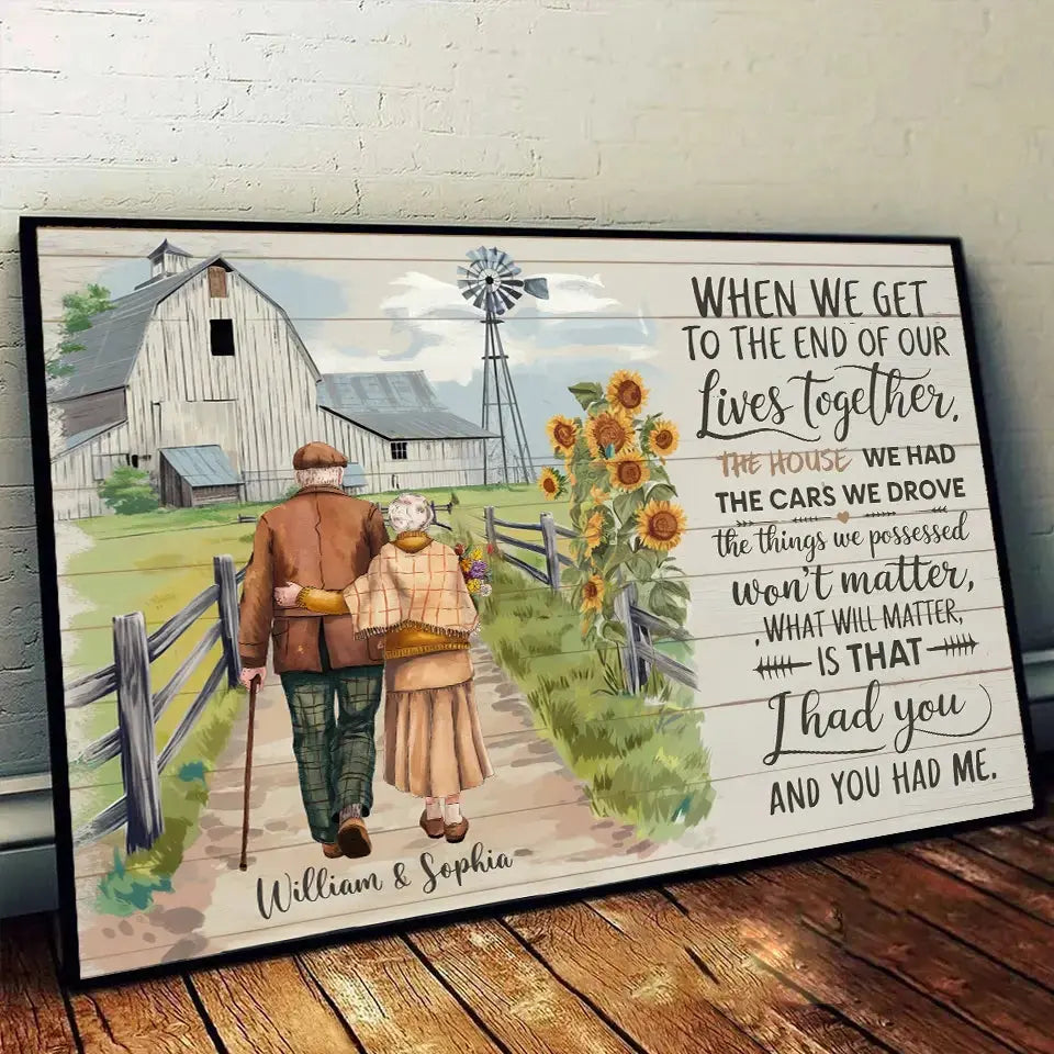 Vintage couple art gift for parents or grandparents