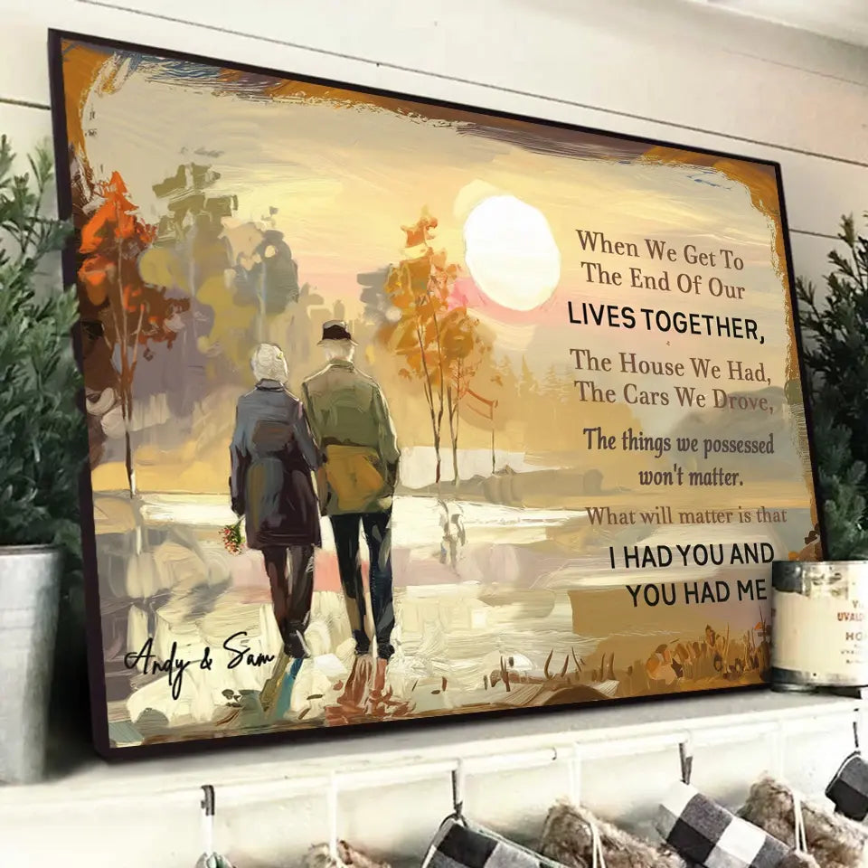 Custom old couple print for grandparents
