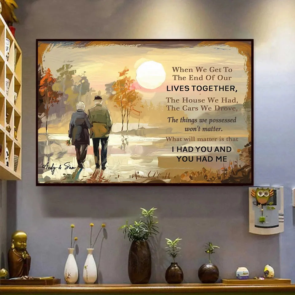 Personalized oil painting couple wall art