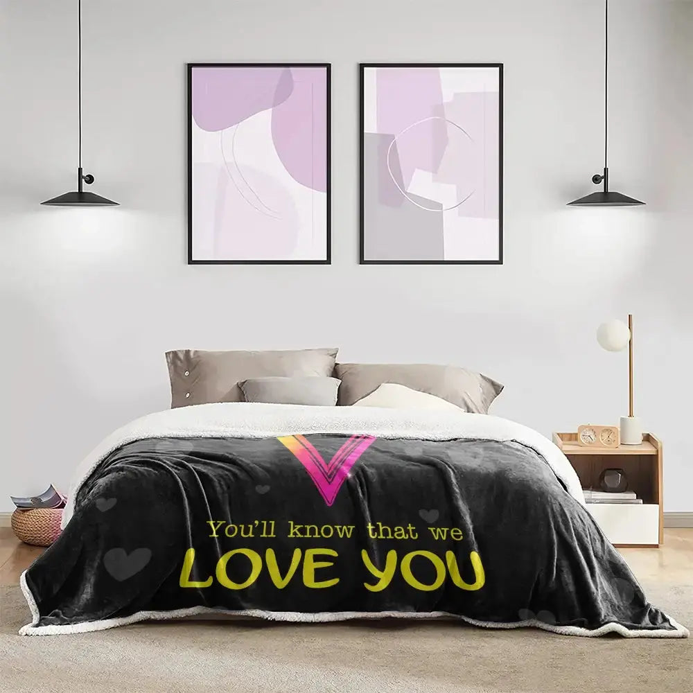 Whenever You Touch This Heart - Custom Kids Name on Nana Blanket Duconspace