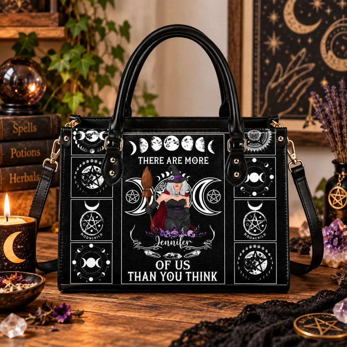 Witch More Of Us Halloween Leather Handbag Duconspace