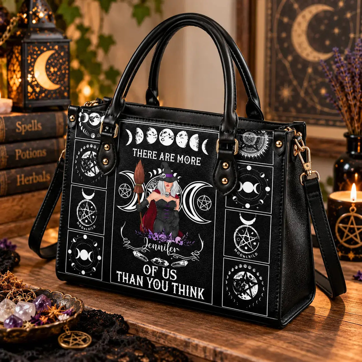 Witch More Of Us Halloween Leather Handbag Duconspace