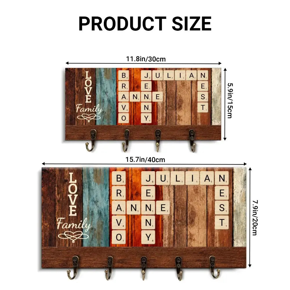 Wood Key Holder Personalized Family Housewarming Gift Duconspace