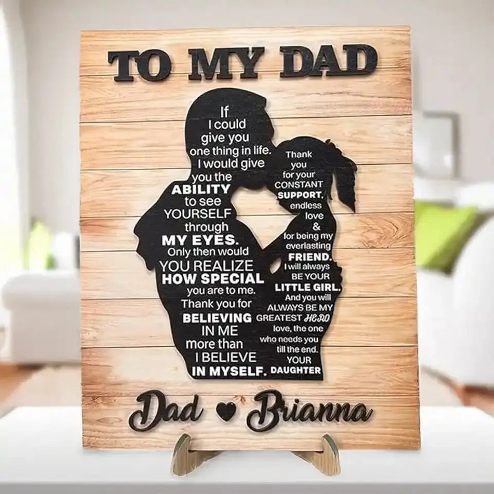 A Tribute of Love from Daughter to Dad - Custom Wooden Sign, Custom Wood Plaque, Personalized Gift for Dad Ducon Space