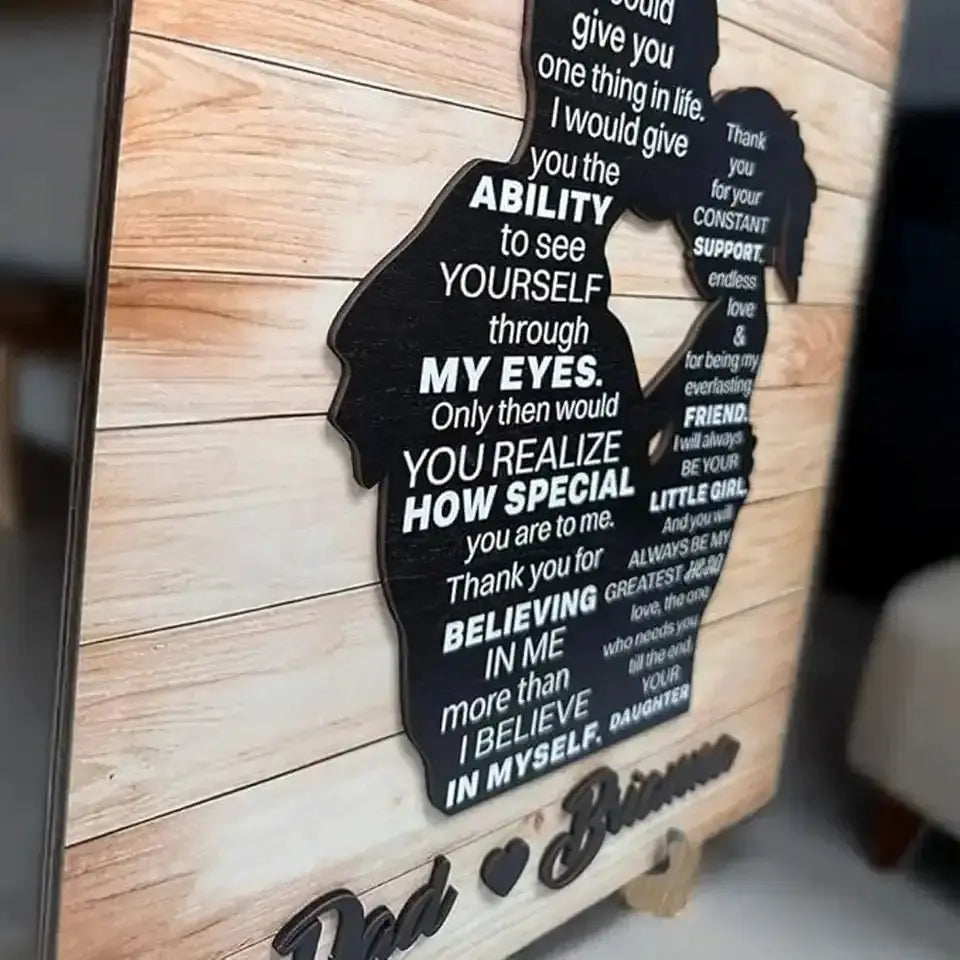 A Tribute of Love from Daughter to Dad - Custom Wooden Sign, Custom Wood Plaque, Personalized Gift for Dad Ducon Space