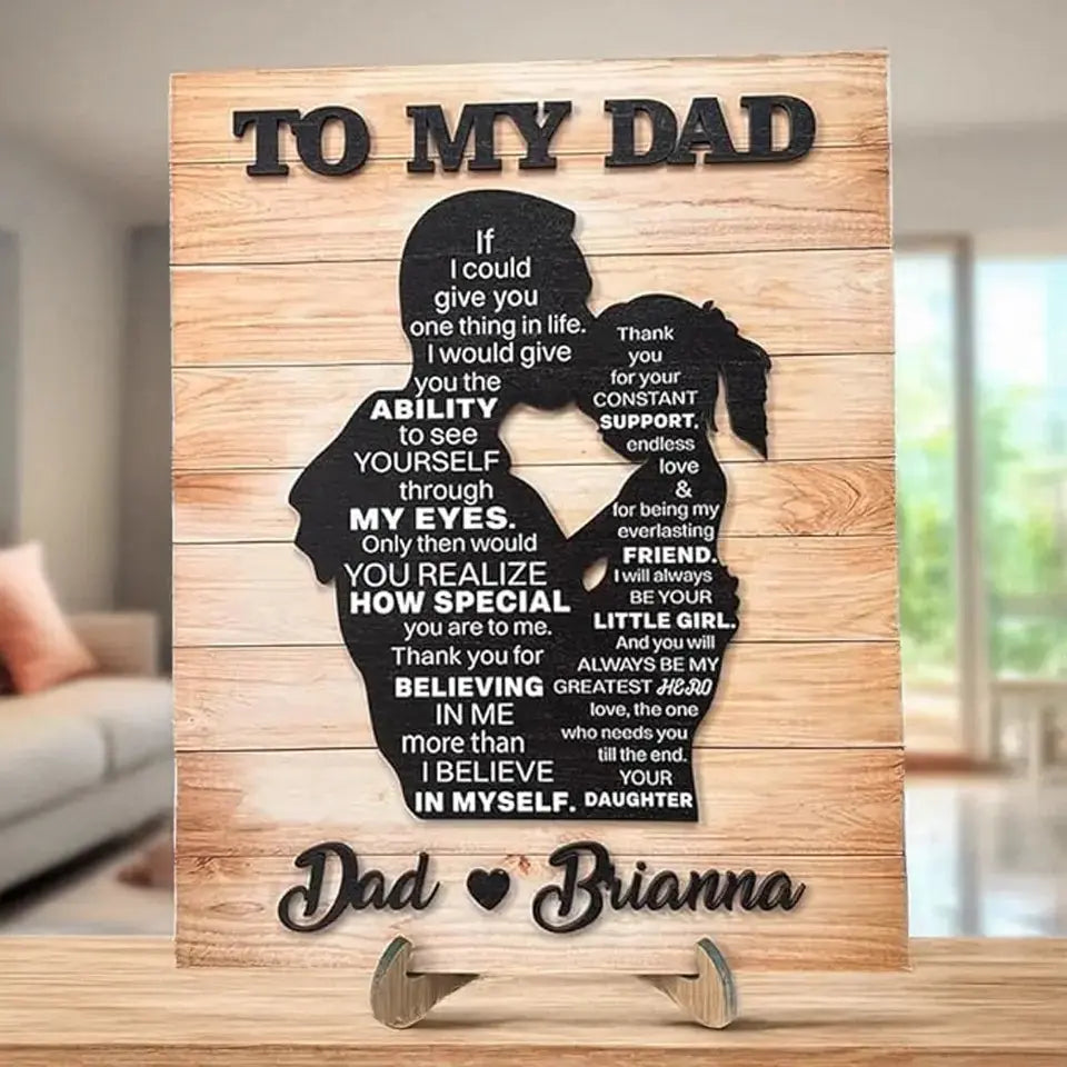 A Tribute of Love from Daughter to Dad - Custom Wooden Sign, Custom Wood Plaque, Personalized Gift for Dad Ducon Space