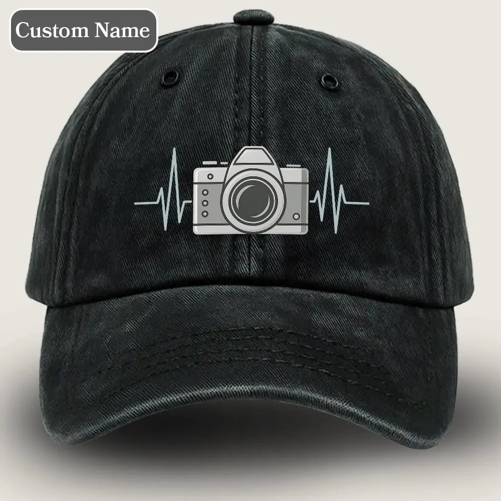 🎁 #1 Vintage Washed Camera Cap – Adjustable Gift for Photographer Duconspace
