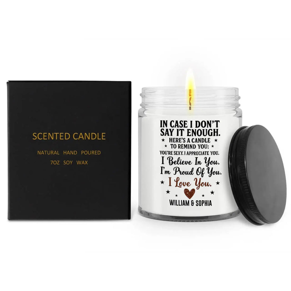 Anniversary Gifts for Women – Personalized “I Love You” Scented Candle Duconspace