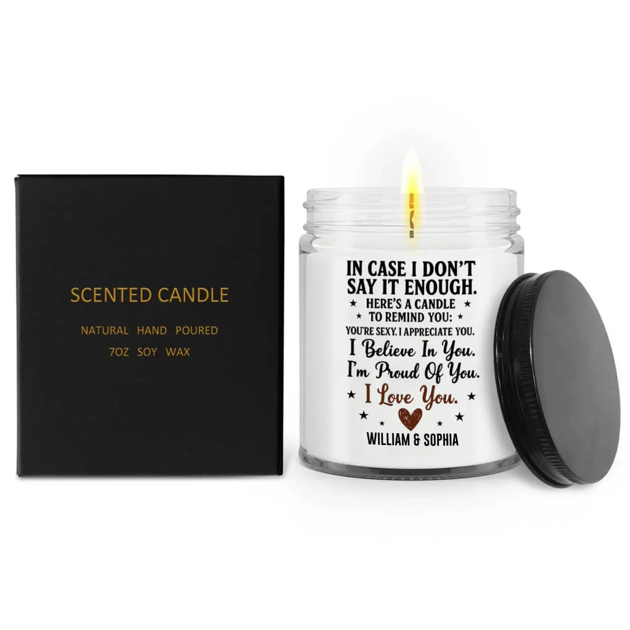 Anniversary Gifts for Women – Personalized “I Love You” Scented Candle Duconspace