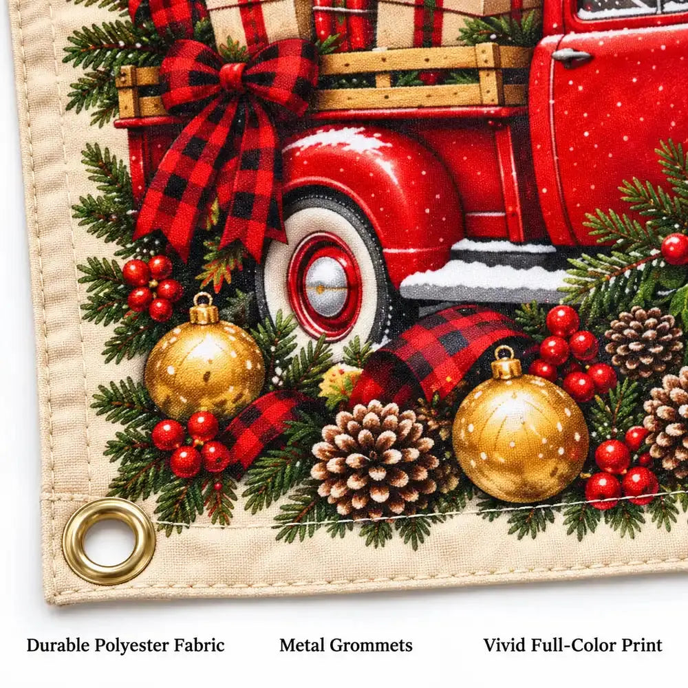 Polyester fabric banner with metal grommets detail