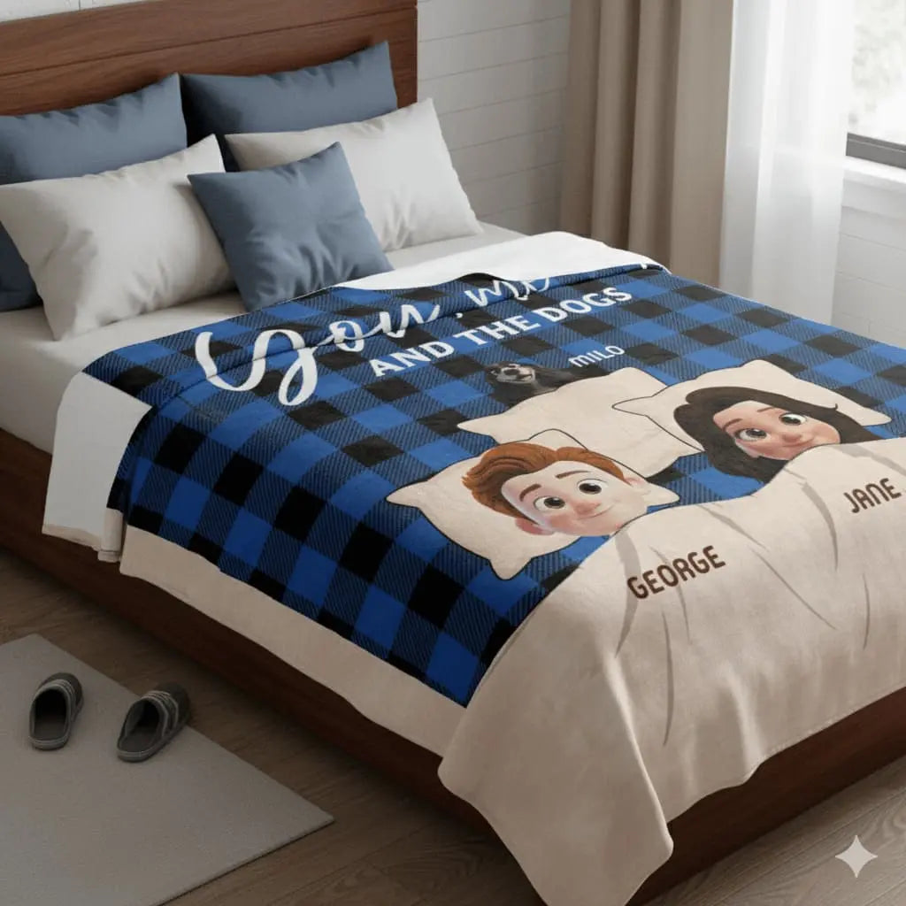 Custom Blanket for Dog Lovers – You and Me and Dogs Personalized Blanket Duconspace