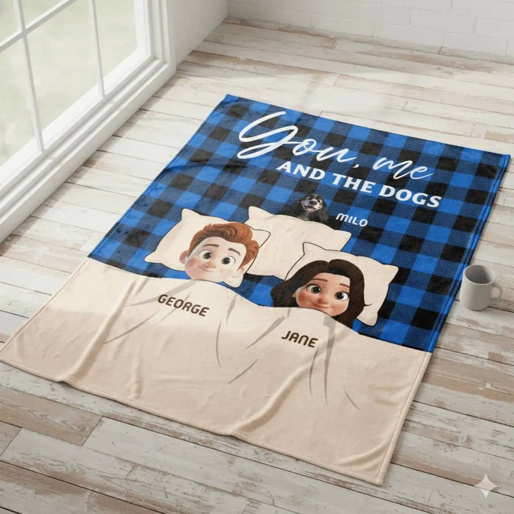 Custom Blanket for Dog Lovers – You and Me and Dogs Personalized Blanket Duconspace