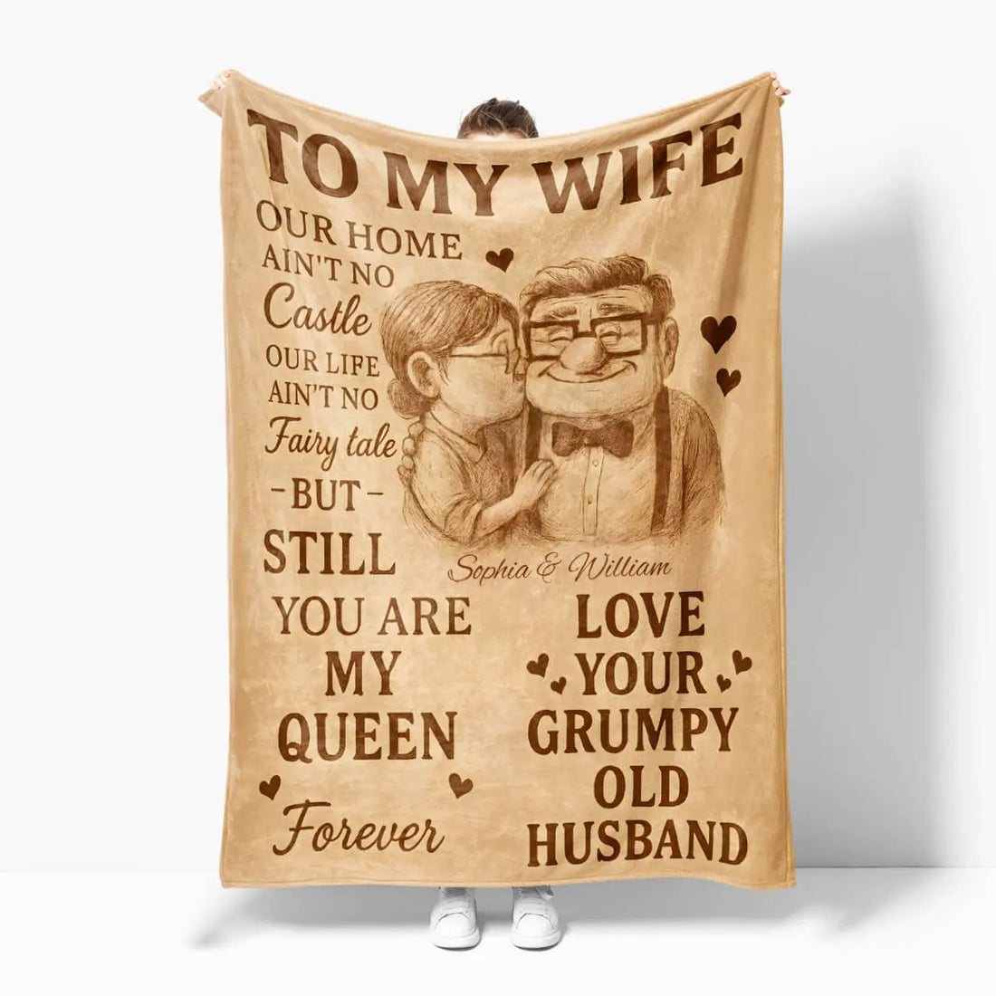 Custom Gift for Wife from Husband – Personalized “You Are My Queen Forever” Blanket Duconspace