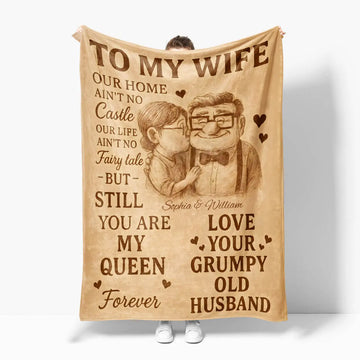 Custom Gift for Wife from Husband – Personalized “You Are My Queen Forever” Blanket Duconspace
