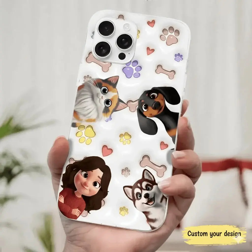 Custom Phone Case for Dog Lovers – Personalized 3D Print Inflated Design Duconspace