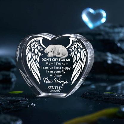 Custom Photo Engraved 3D Crystal Heart - Personalized Pet Memorial, Sympathy Gift for Loss of Dog or Cat, Your Love Lives On #2