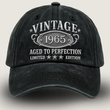 Vintage [Year] Birthday Cap — Aged to Perfection Limited Edition Hat, Custom Year Funny Birthday Cap for Men