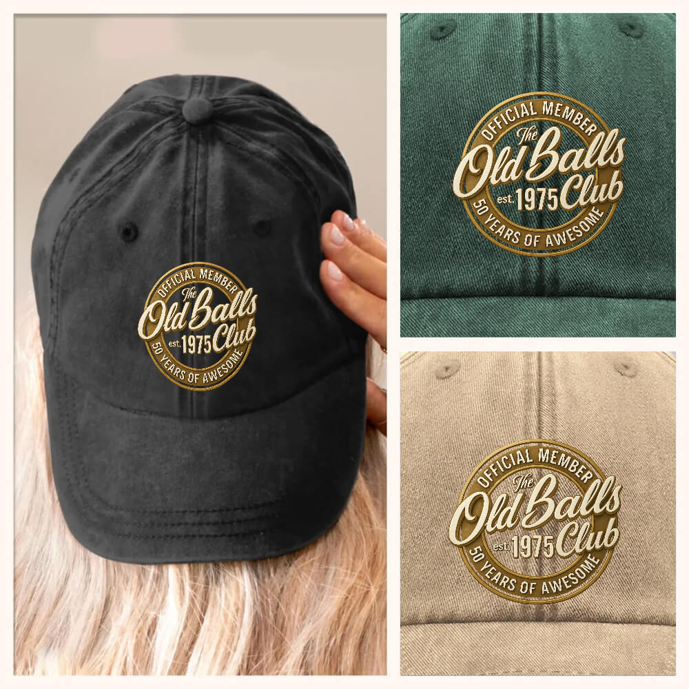  Custom year birthday cap — funny vintage Old Balls Club hat, perfect for milestone birthdays