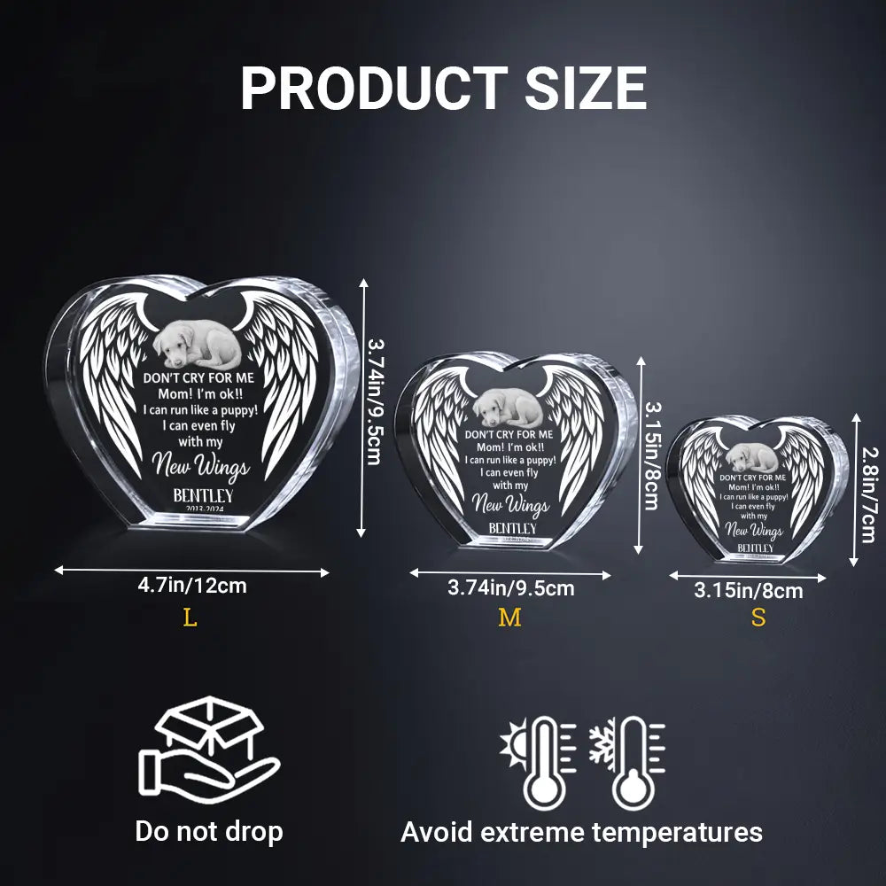 Custom Photo Engraved 3D Crystal Heart - Personalized Pet Memorial, Sympathy Gift for Loss of Dog or Cat, Your Love Lives On #2
