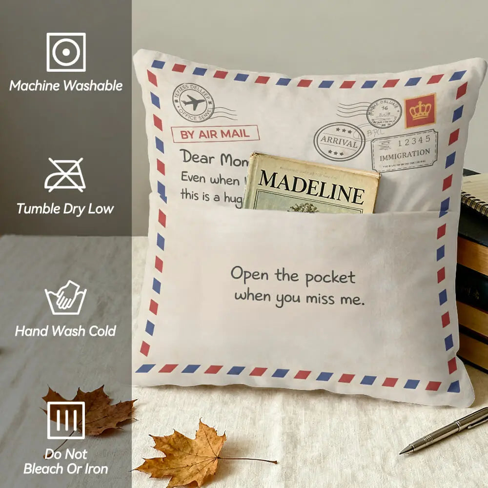 A Letter You Can Hug Pocket Pillow, Custom Gift for Mom Duconspace