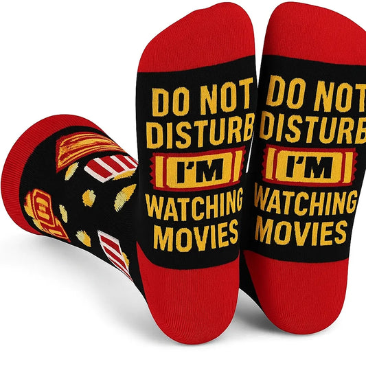 [Do Not Disturb] I’m Watching Movies Middle Tube Socks 🎥 Funny Gift