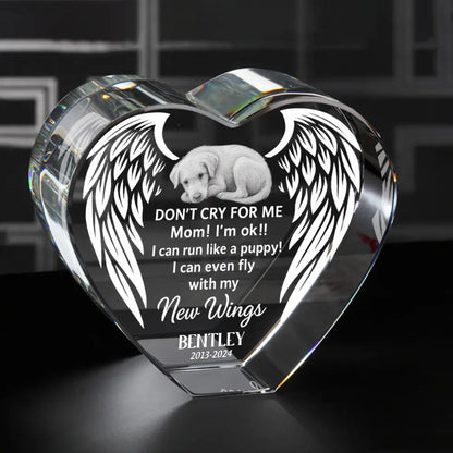 Custom Photo Engraved 3D Crystal Heart - Personalized Pet Memorial, Sympathy Gift for Loss of Dog or Cat, Your Love Lives On #2