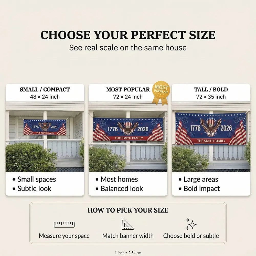 Custom Outdoor Banner, Personalized America 250th Anniversary Gifts Duconspace